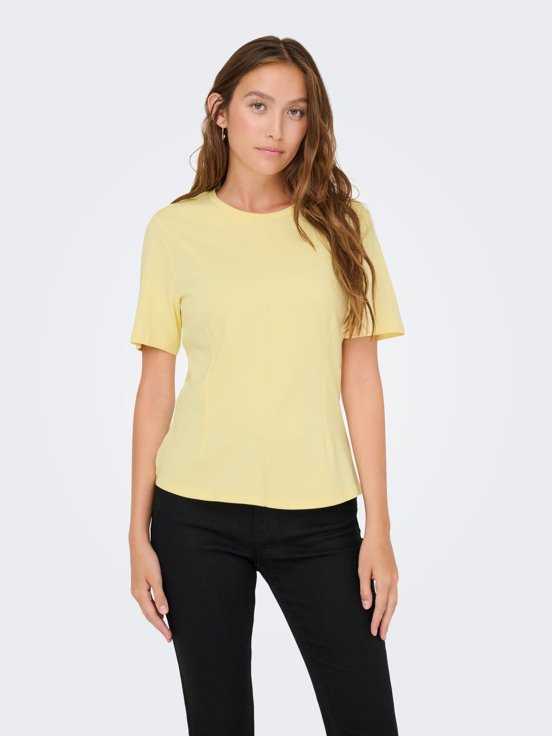 Jacqueline de Yong JDYEVA S/S TOP JRS licht geel – dames t-shirt