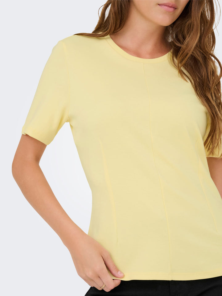 Jacqueline de Yong JDYEVA S/S TOP JRS licht geel – dames t-shirt