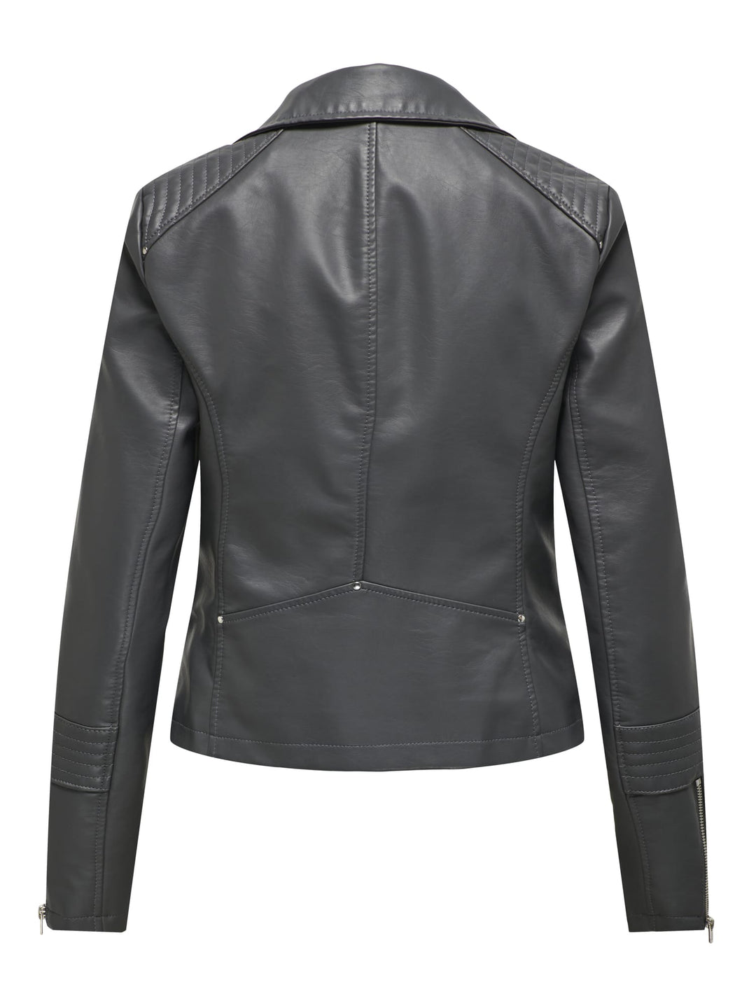 Only Gemma faux leather bikerjack - dames - Grijs