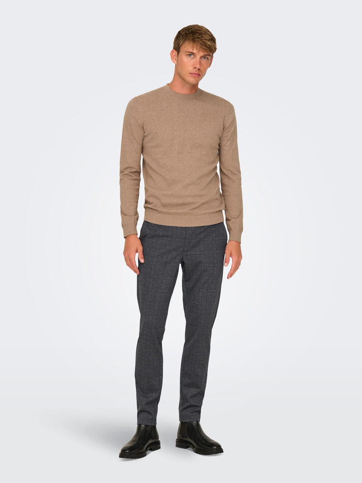ONLY & SONS lange broek grijs dessin – heren - L32