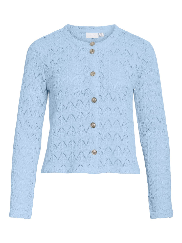 Vila 14114983 Citra vest gebreid dames lichtblauw