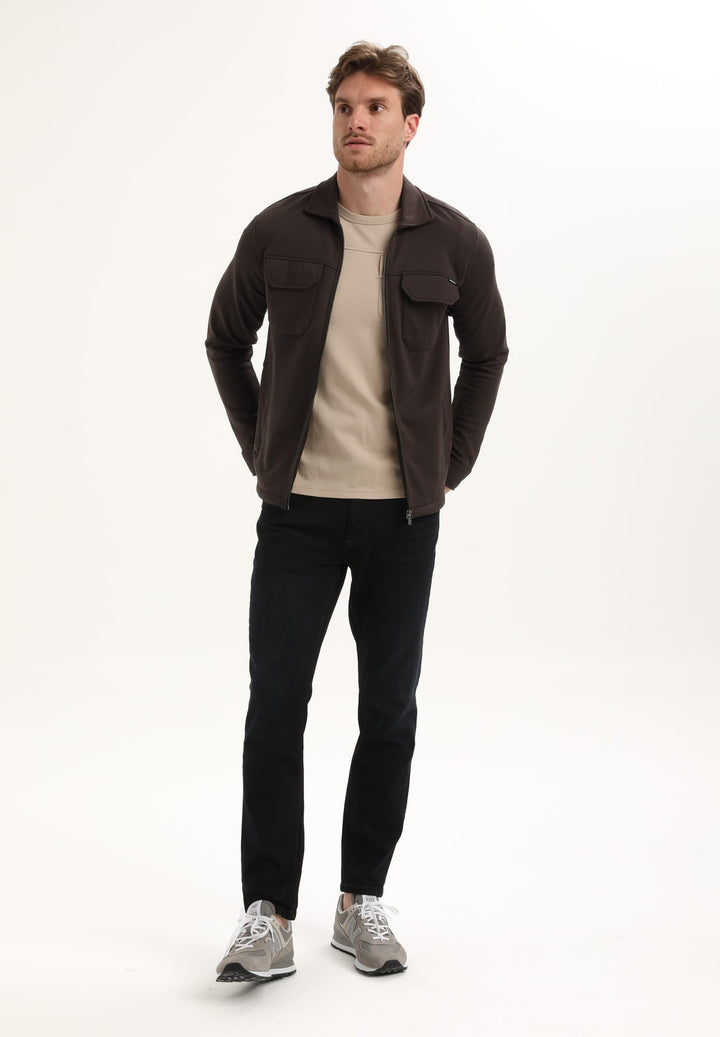 Gabbiano men vest sweat bruin dessin – heren
