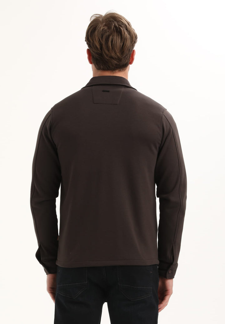 Gabbiano men vest sweat bruin dessin – heren