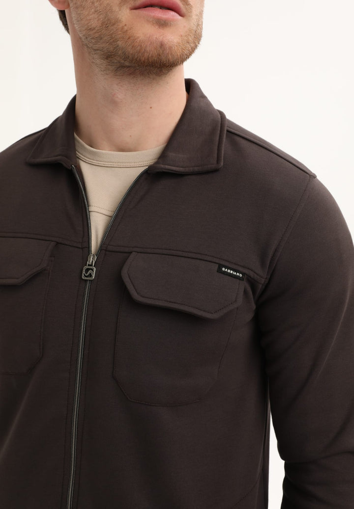 Gabbiano men vest sweat bruin dessin – heren