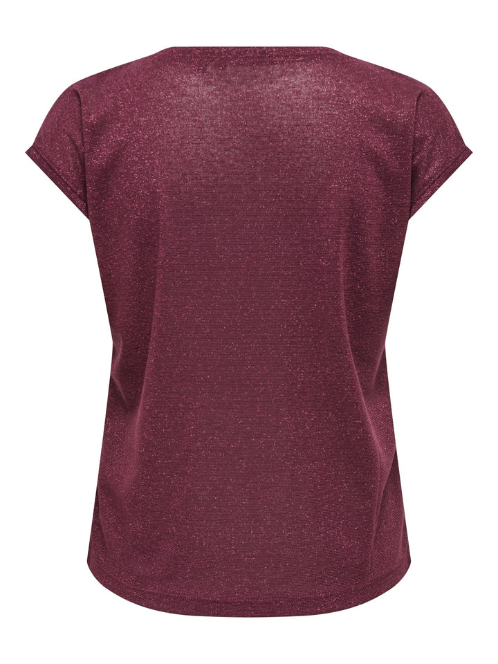 Only ONLSILVERY T-shirt bordeaux – dames