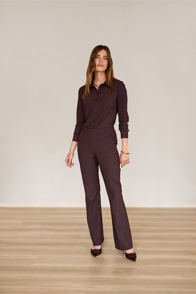 Studio Anneloes 94800 flair bonded – dames lange broek bruin