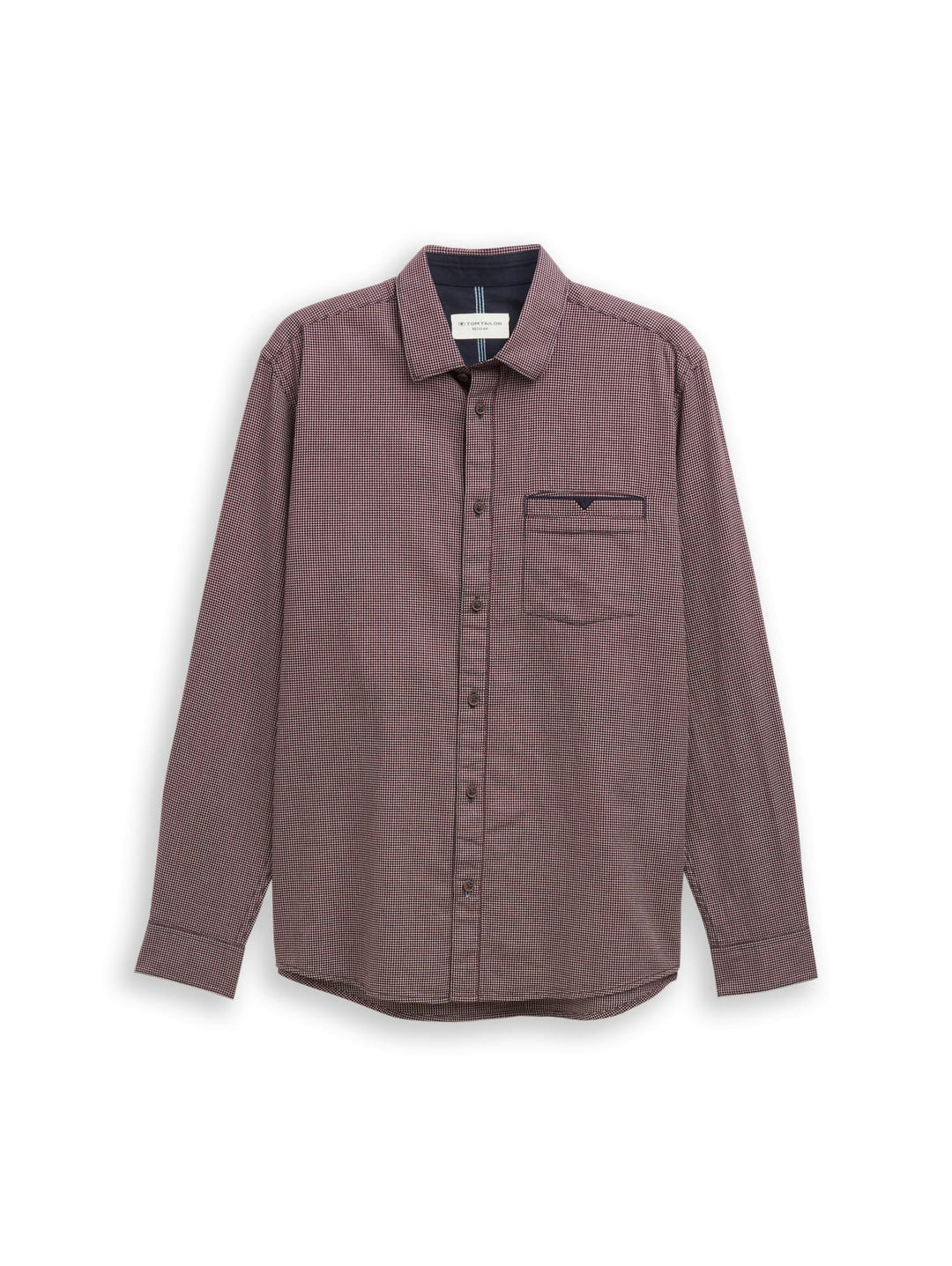 Tom Tailor overhemd l/m heren rood dessin – Regular Fit
