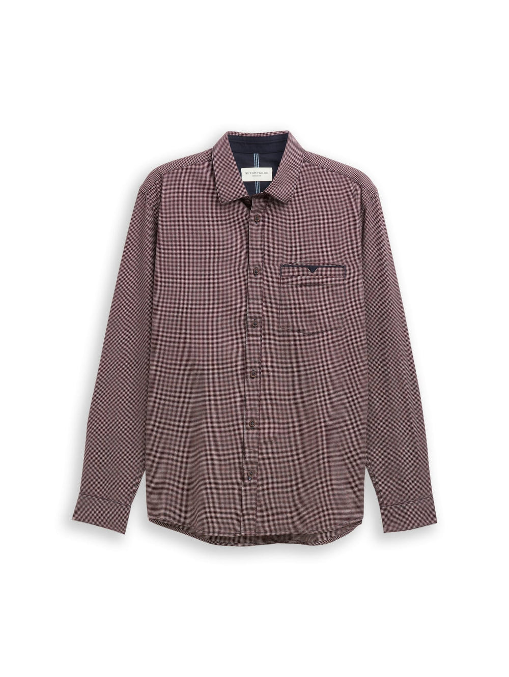 Tom Tailor 1048431 overhemd l/m heren rood dessin