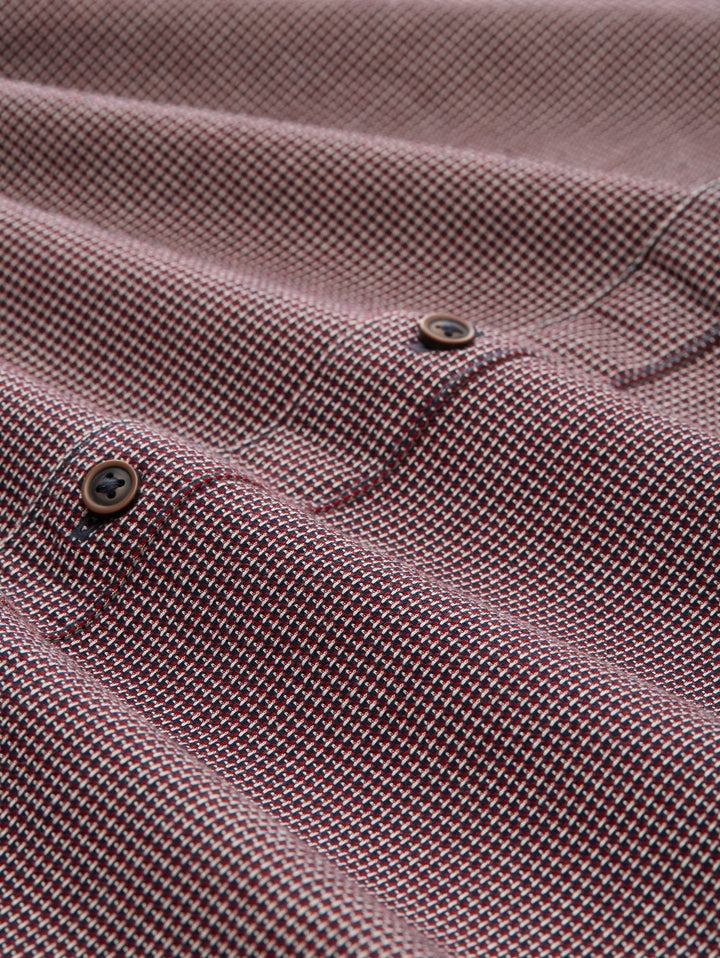 Tom Tailor overhemd l/m heren rood dessin – Regular Fit