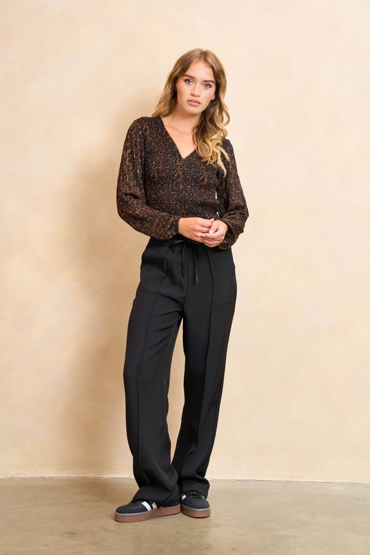 Lofty Manner QL05 - Top Signe – dames top - Bruin Dessin