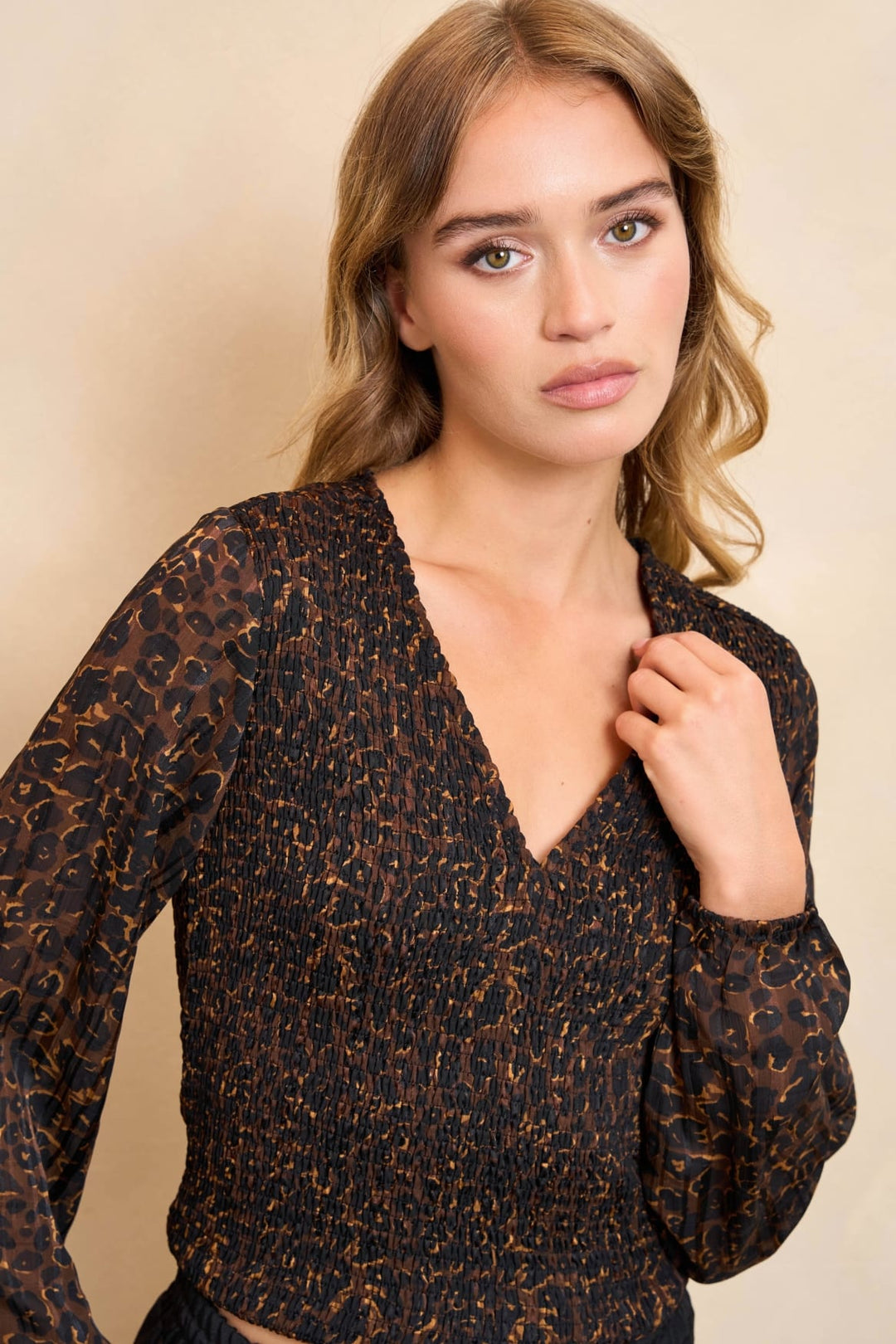 Lofty Manner QL05 - Top Signe – dames top - Bruin Dessin