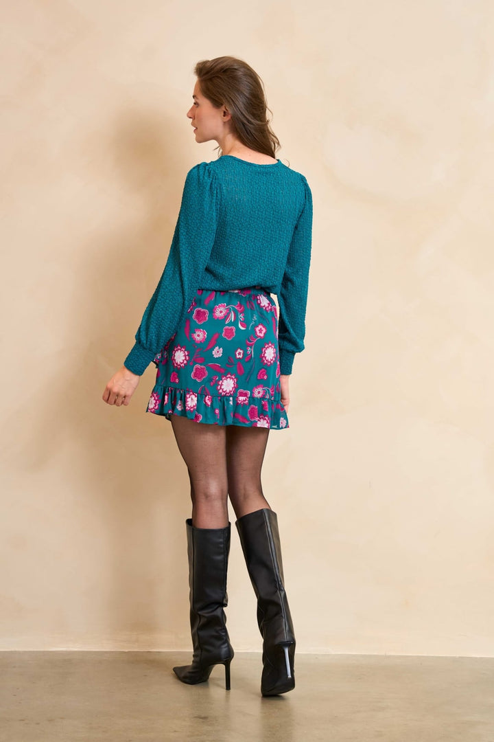 Lofty Manner Skirt Thirza - groene rok kort dames - Groen Dessin