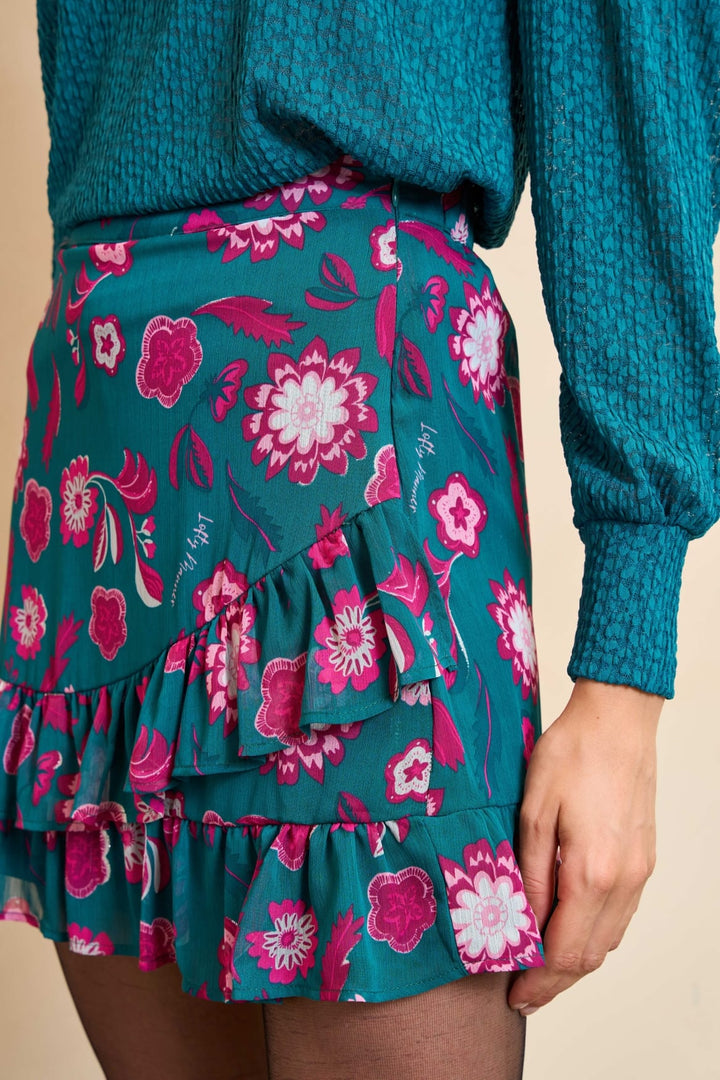 Lofty Manner Skirt Thirza - groene rok kort dames - Groen Dessin