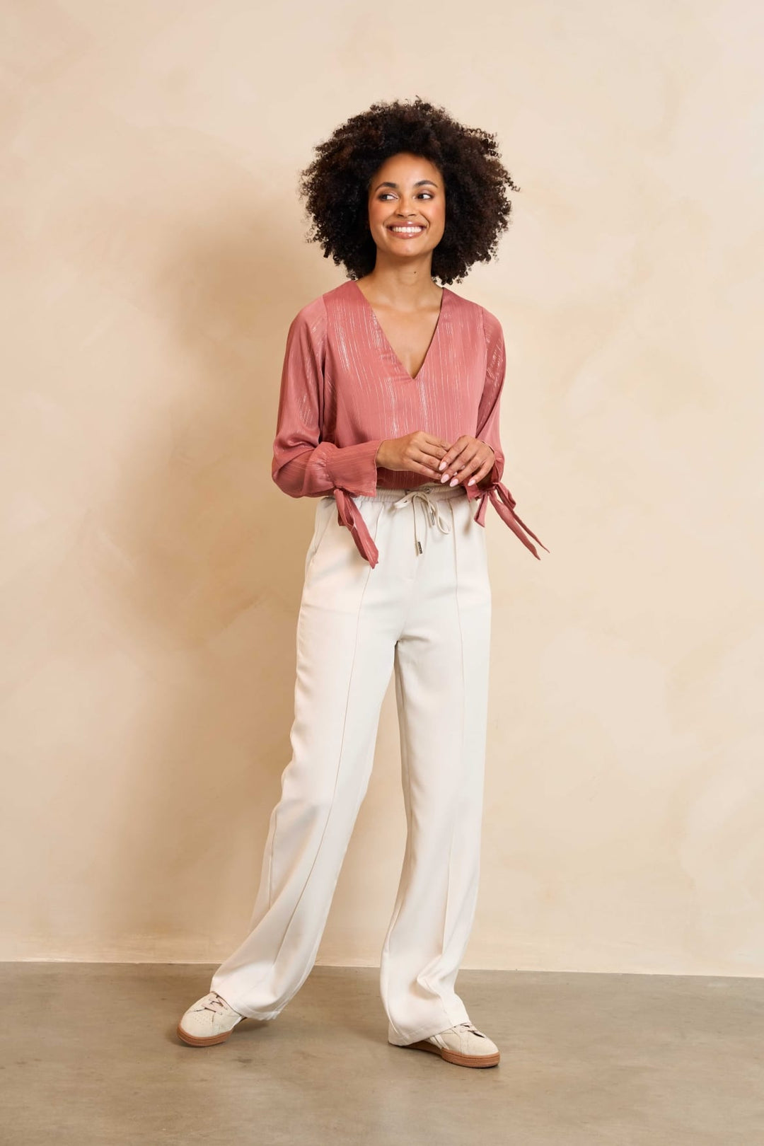 Lofty Manner Trouser Serin - lange broek dames - Beige