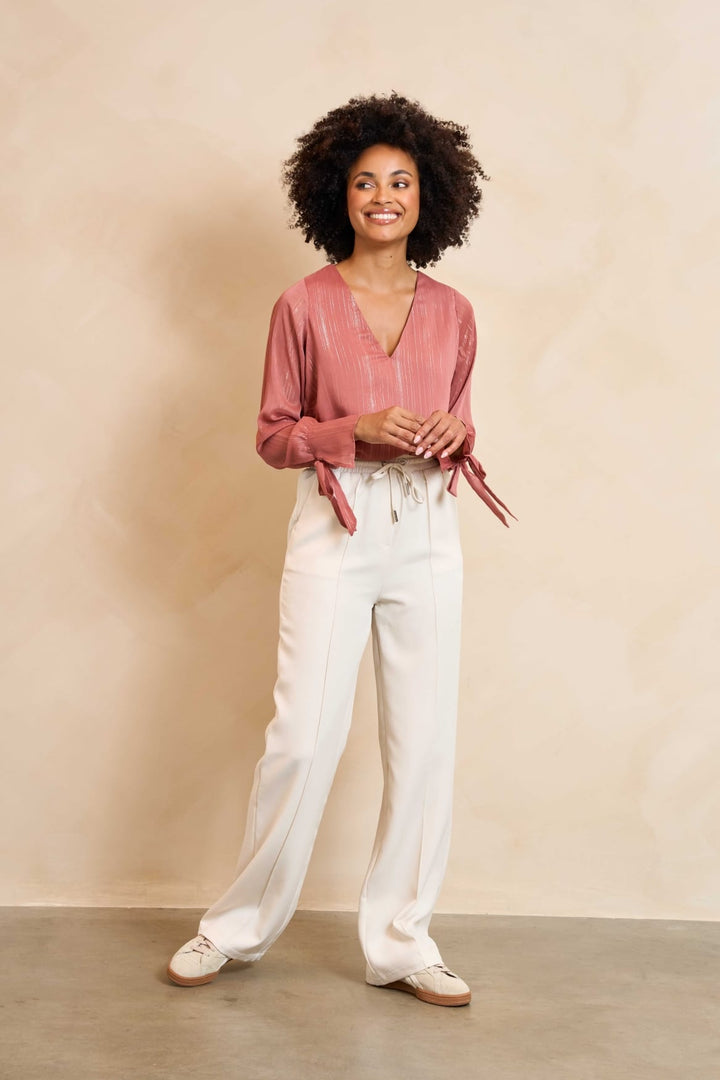 Lofty Manner Trouser Serin - lange broek dames - Beige