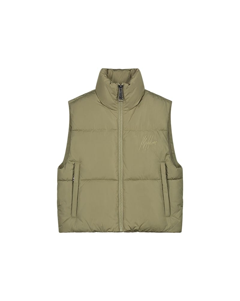 Malelions Women Cropped Bodywarmer olijf – dames