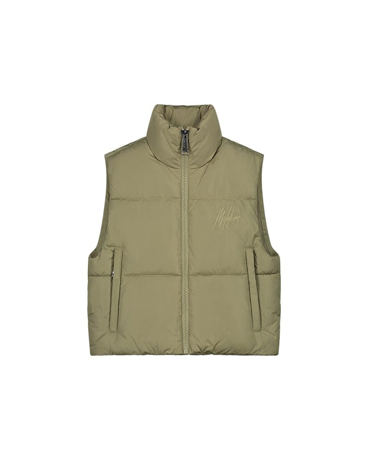 Malelions Women Cropped Bodywarmer olijf – dames