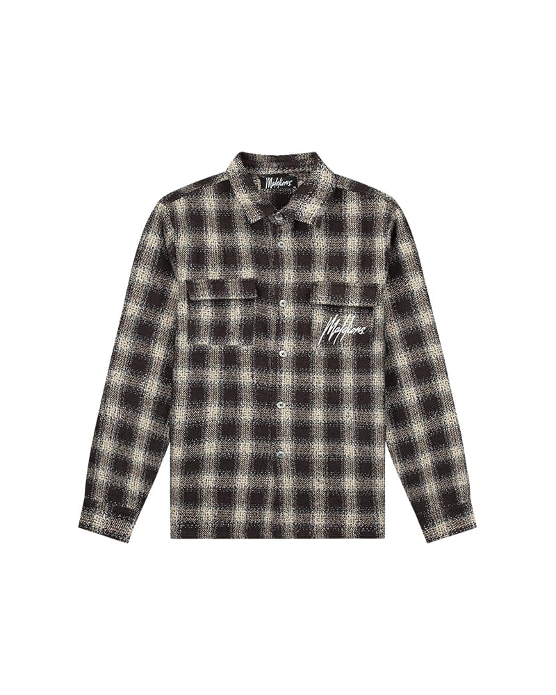 Malelions men overhemd l/m bruin dessin – heren