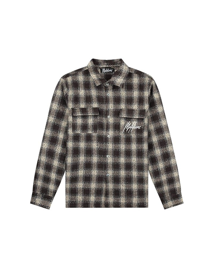 Malelions men overhemd l/m bruin dessin – heren