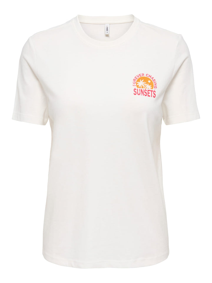 Only Fine T-shirt off-white – dames