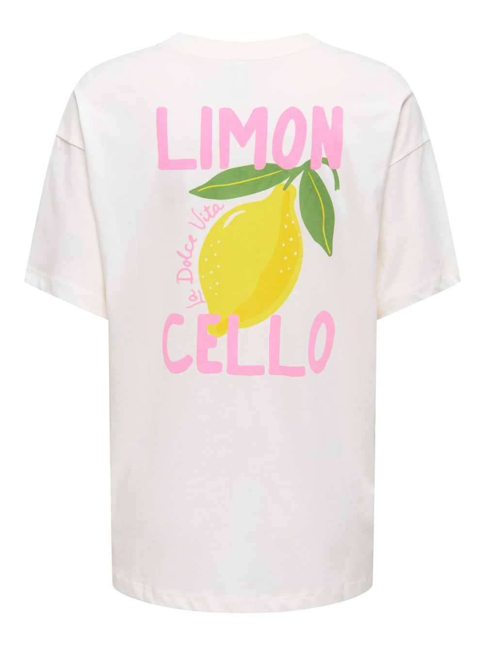 Only ONLELLE S/S Printed Tee CS JRS – dames t-shirt - Wit Dessin