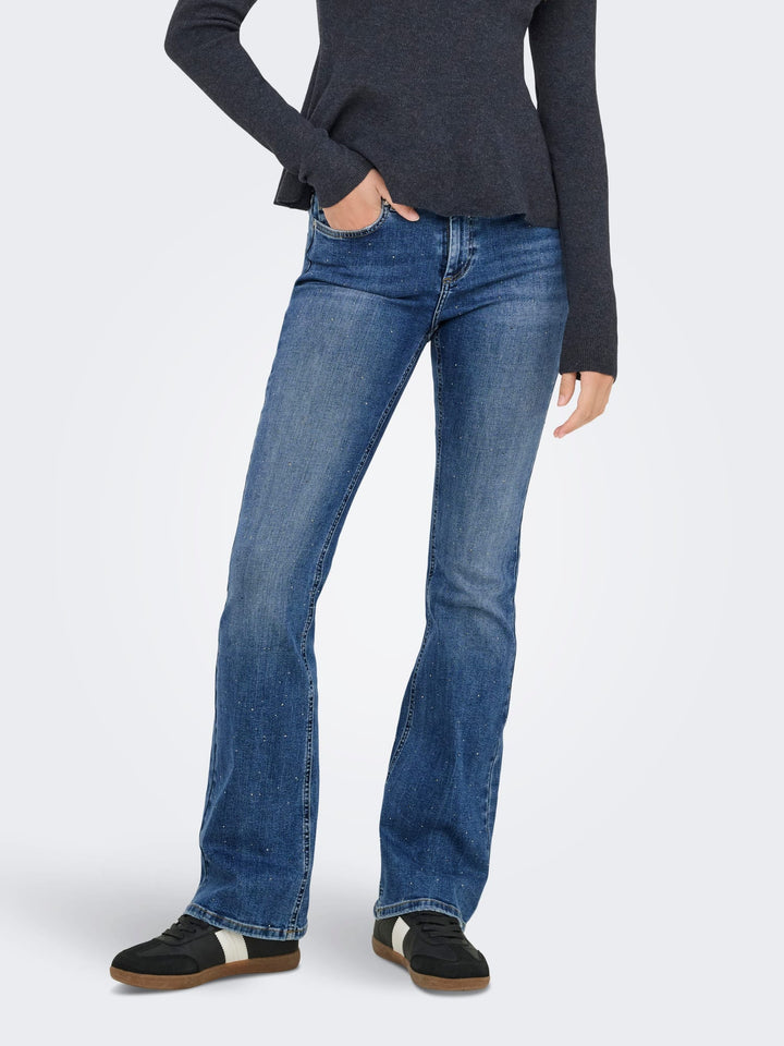 Only 15352391 Blush jeans bootcut flare fit – dames - Blue Denim - L32