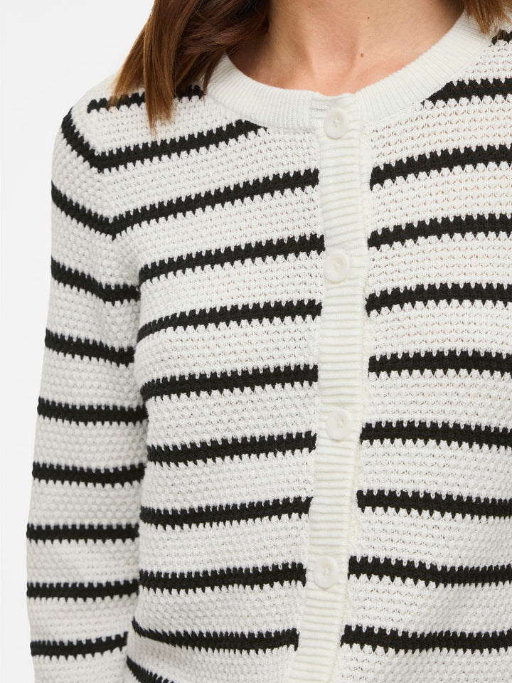 Vila Dalo vest gebreid dames – wit dessin