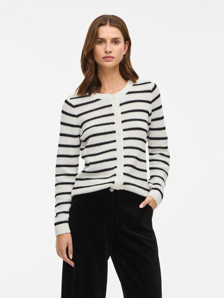Vila Dalo vest gebreid dames – wit dessin