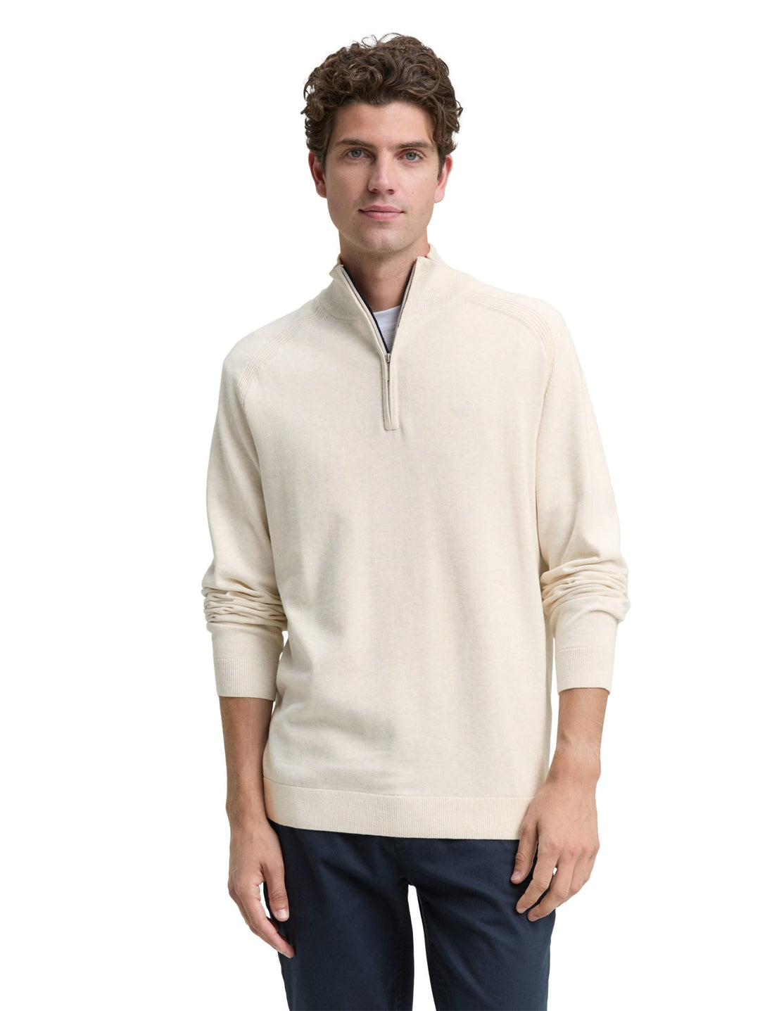 Tom Tailor troyer gebreide trui beige - heren