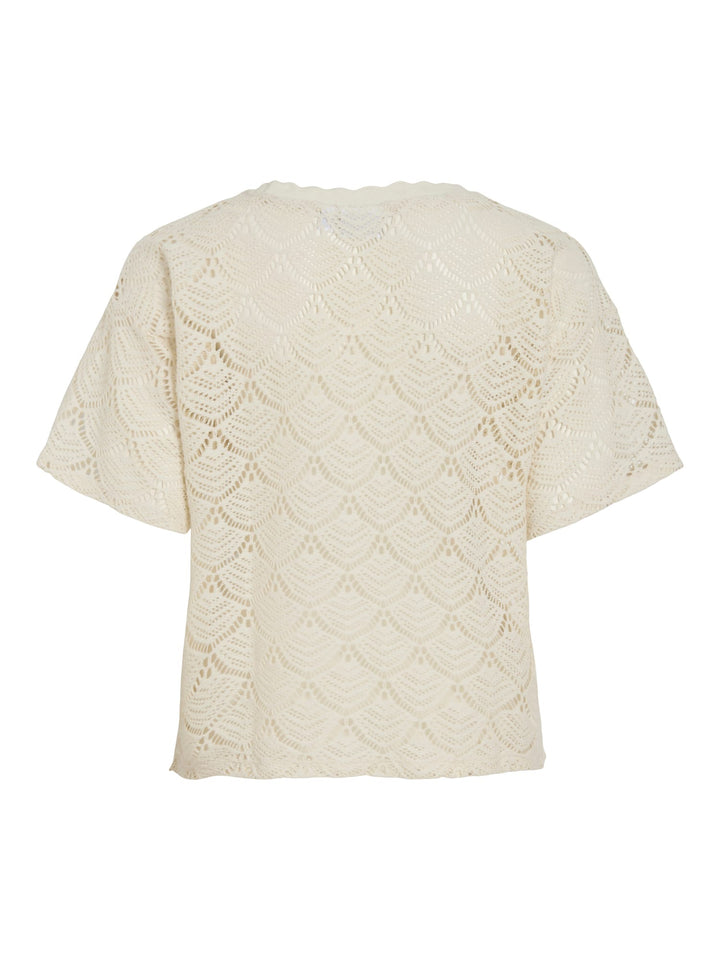 Vila 14115039 Bambena top k/m dames ecru