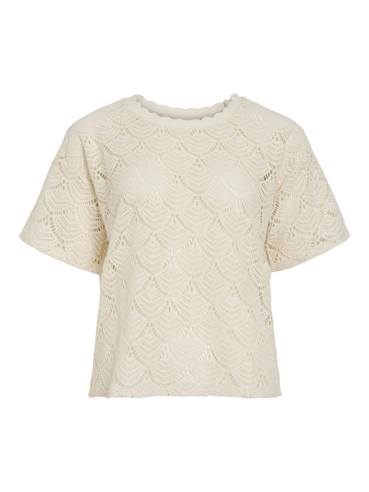 Vila 14115039 Bambena top k/m dames ecru
