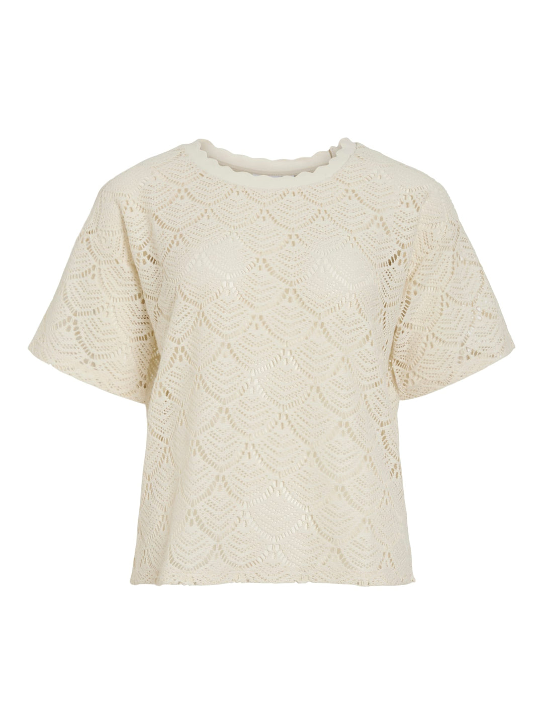 Vila 14115039 Bambena top k/m dames ecru