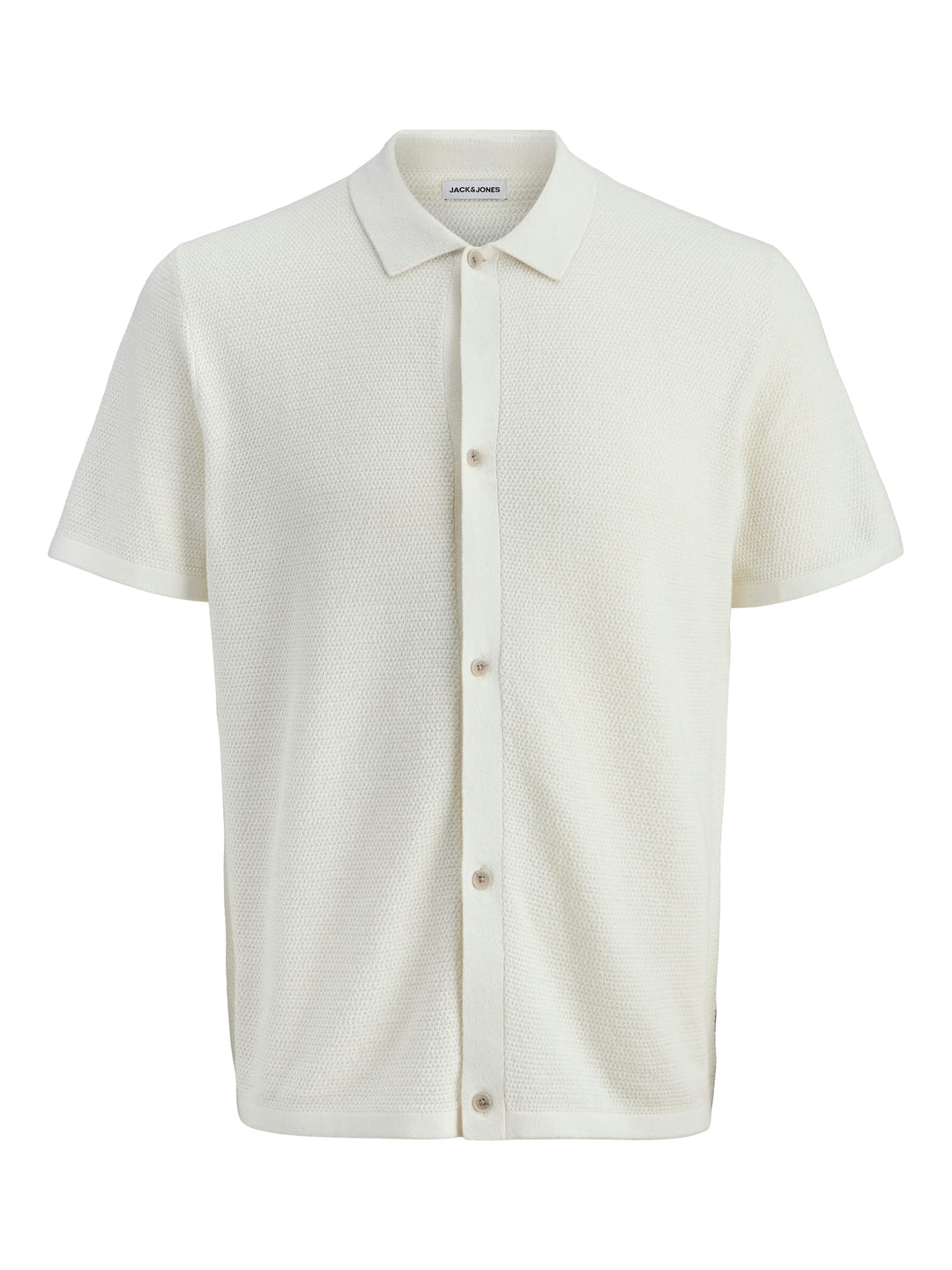 Jack & Jones JJEGEORGE KNIT SHIRT SS SN – heren polo - Off-white