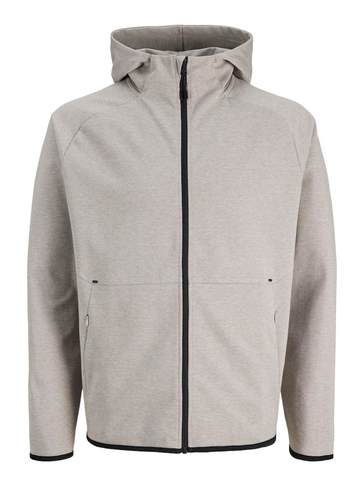 Jack & Jones JJEBASE SWEAT ZIP HOOD SN – vest sweat heren - Lichtgrijs