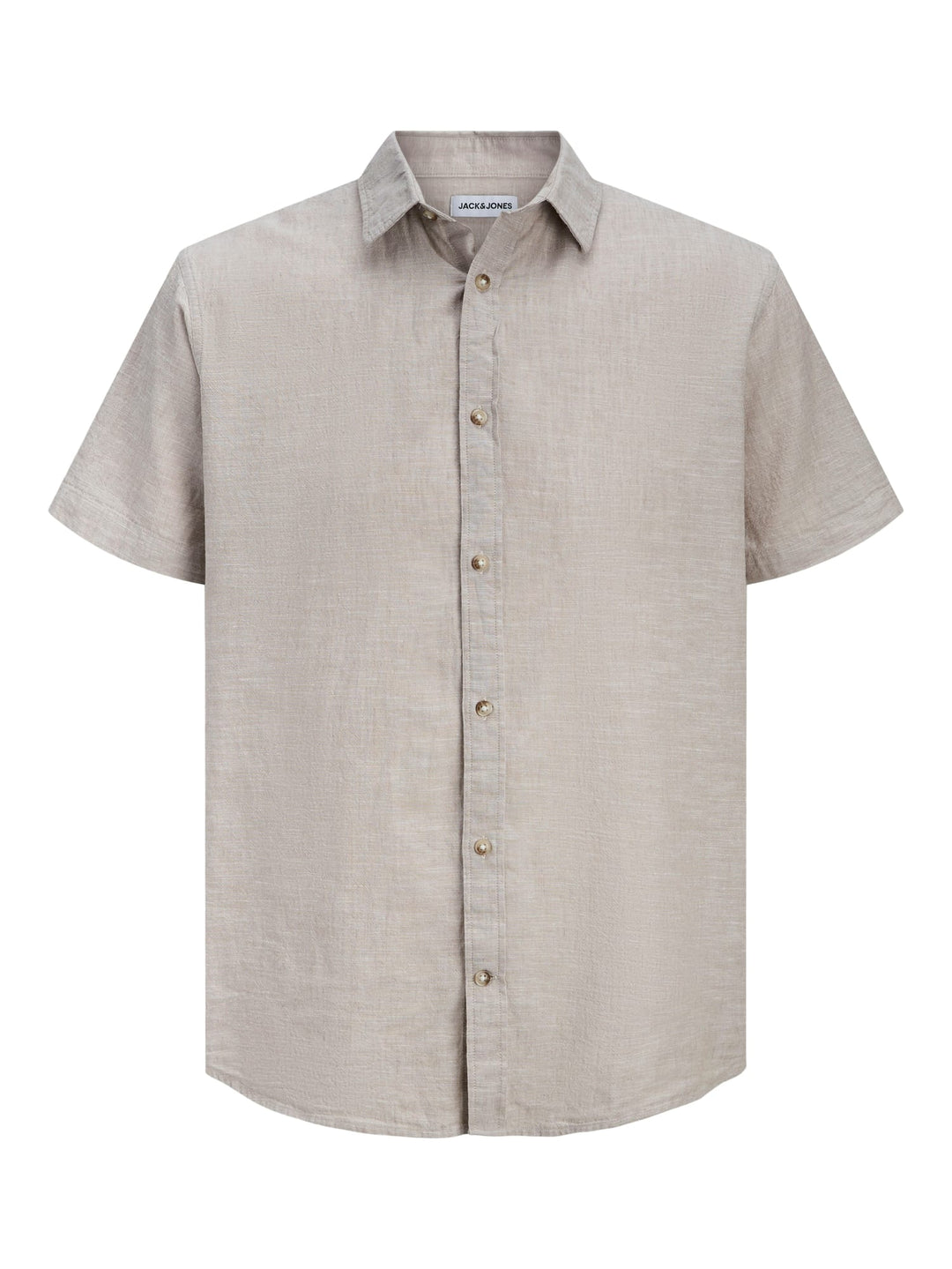 Jack & Jones overhemd k/m licht bruin – heren