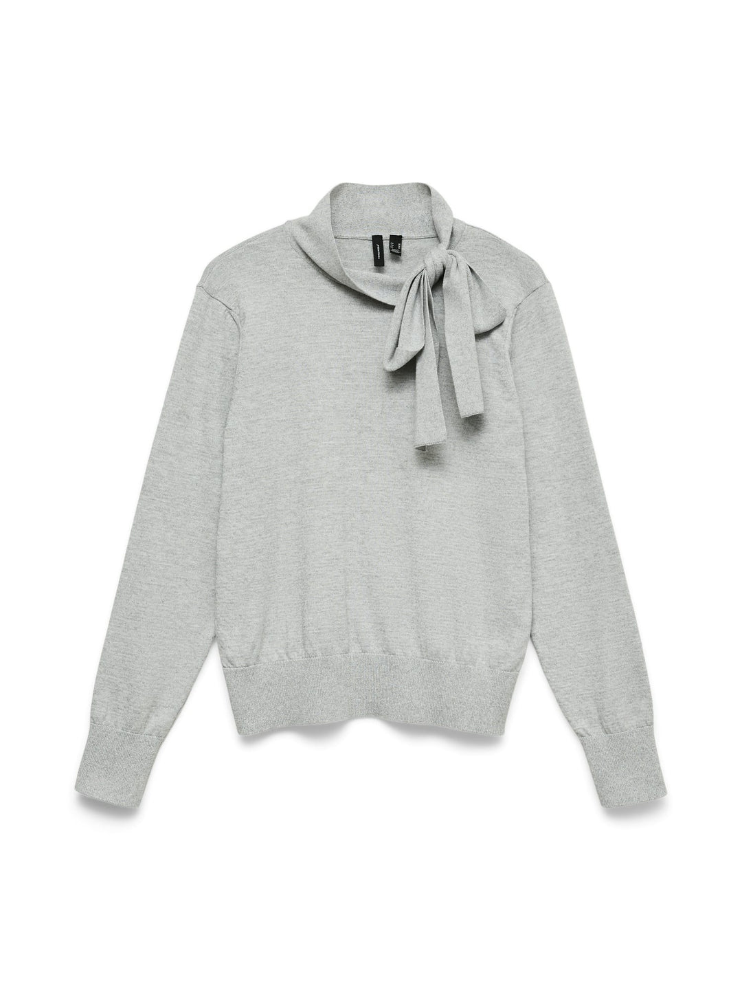 VERO MODA VMNINA BOW LS KNIT PULLOVER - dames trui - Grijs Melee