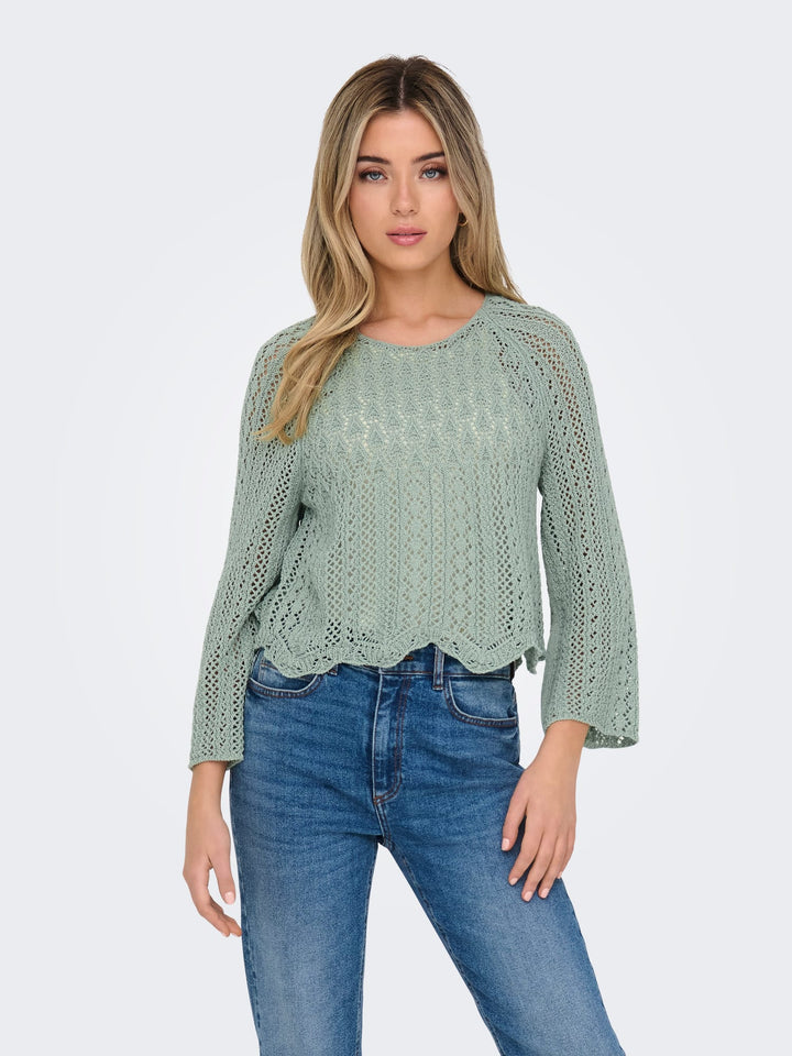 Only ONLNOLA LIFE 3/4 pullover esmerald – dames