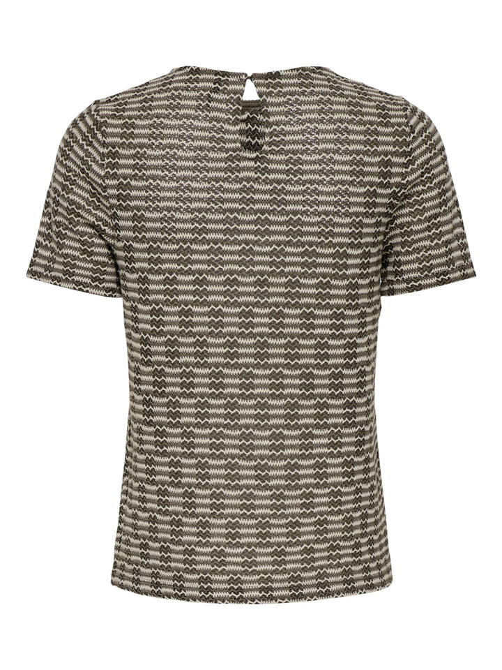Only ONLTOVE S/S O-NECK TOP JRS groen dessin – dames