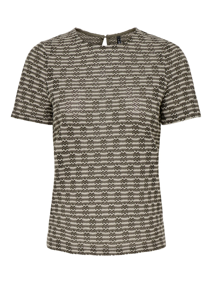 Only 15375774 ONLTOVE S/S O-NECK TOP JRS groen dessin – dames