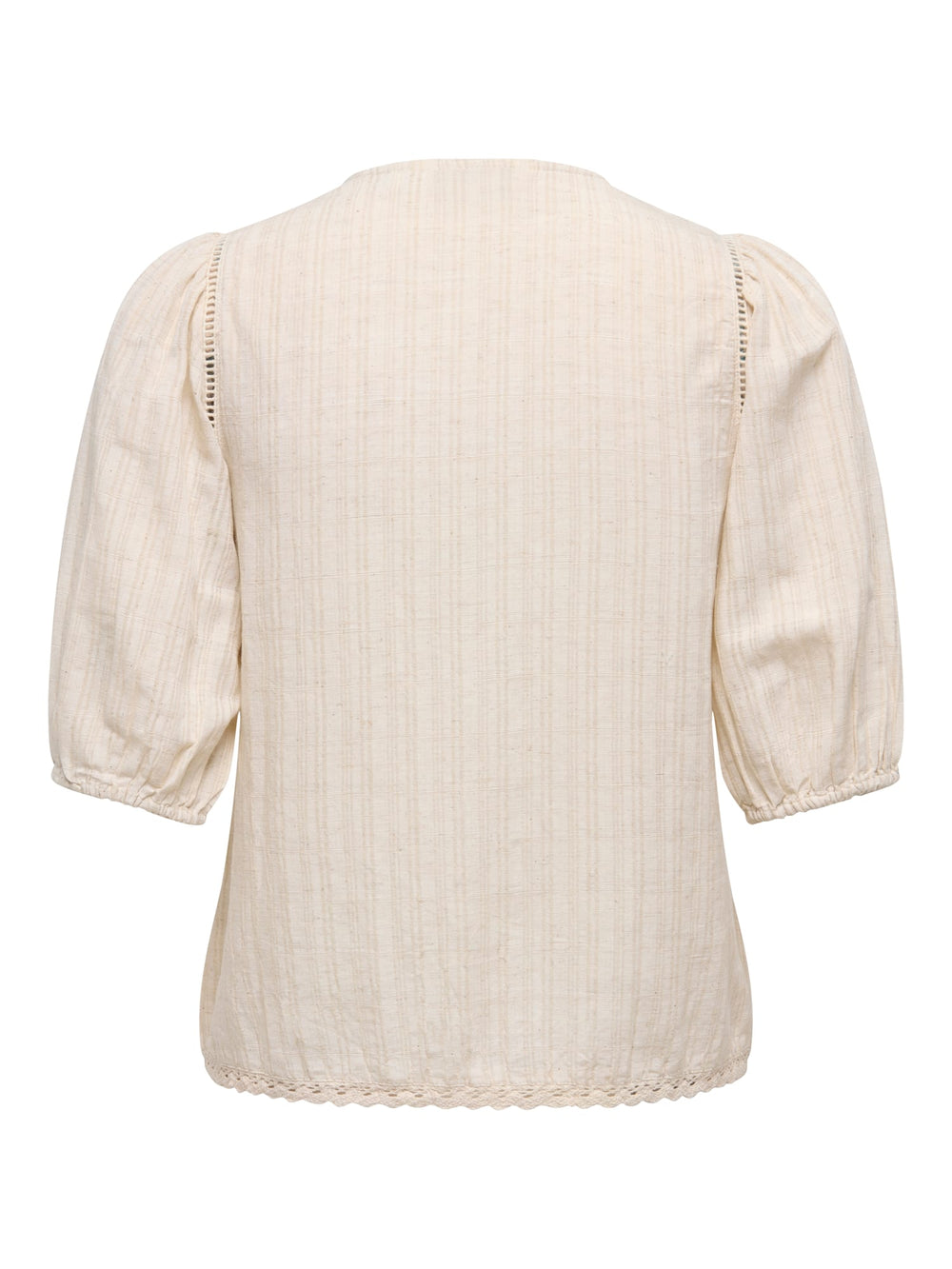 Only ONLNURA SS TIE TOP WVN beige – dames top