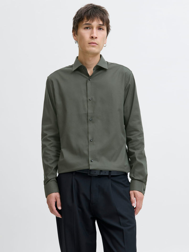 Jack & Jones blaparker overhemd l/m donkergroen – heren