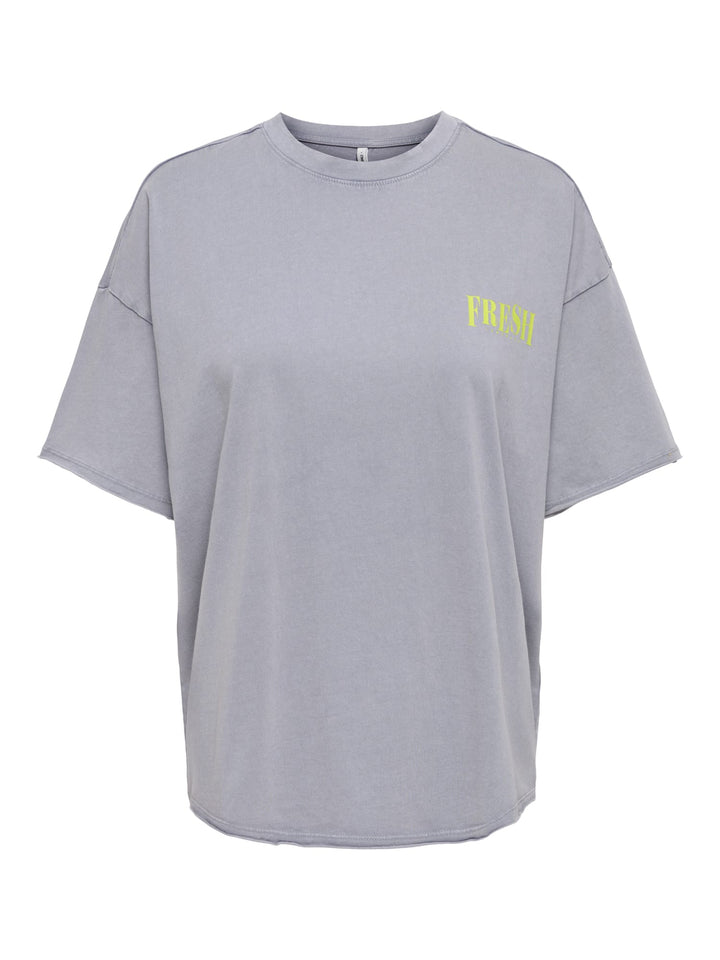 Only ONLKINNA S/S OVERSIZE TOP BOX JRS t-shirt lichtgrijs