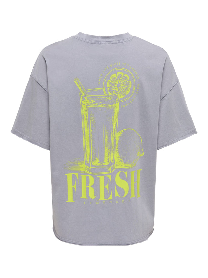 Only ONLKINNA S/S Oversize Top Box JRS – dames t-shirt - Lichtgrijs