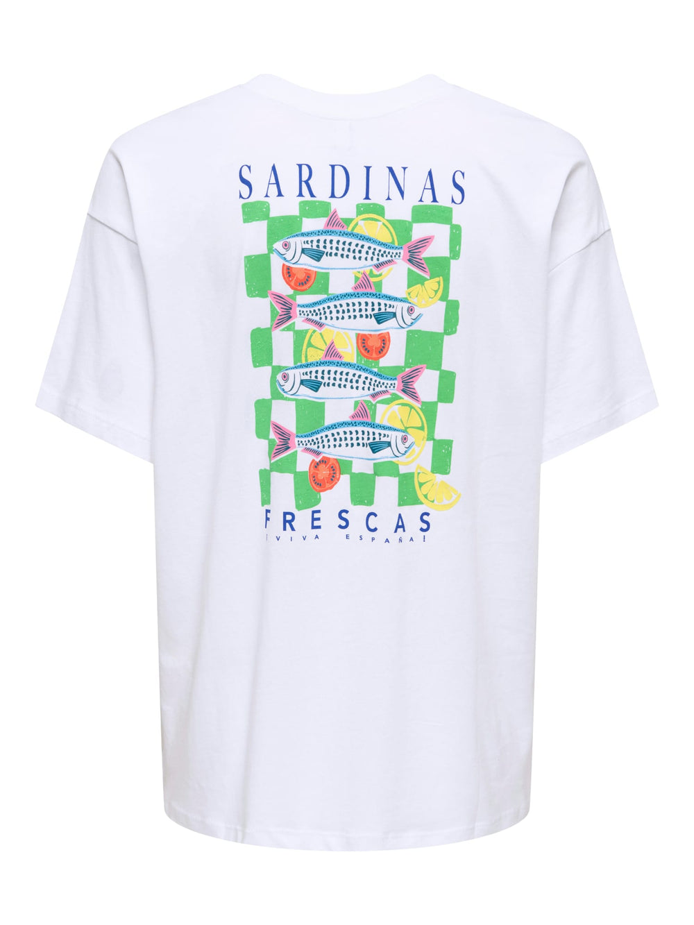 Only ONLVIVVI S/S Lovely Top JRS wit dessin – dames t-shirt