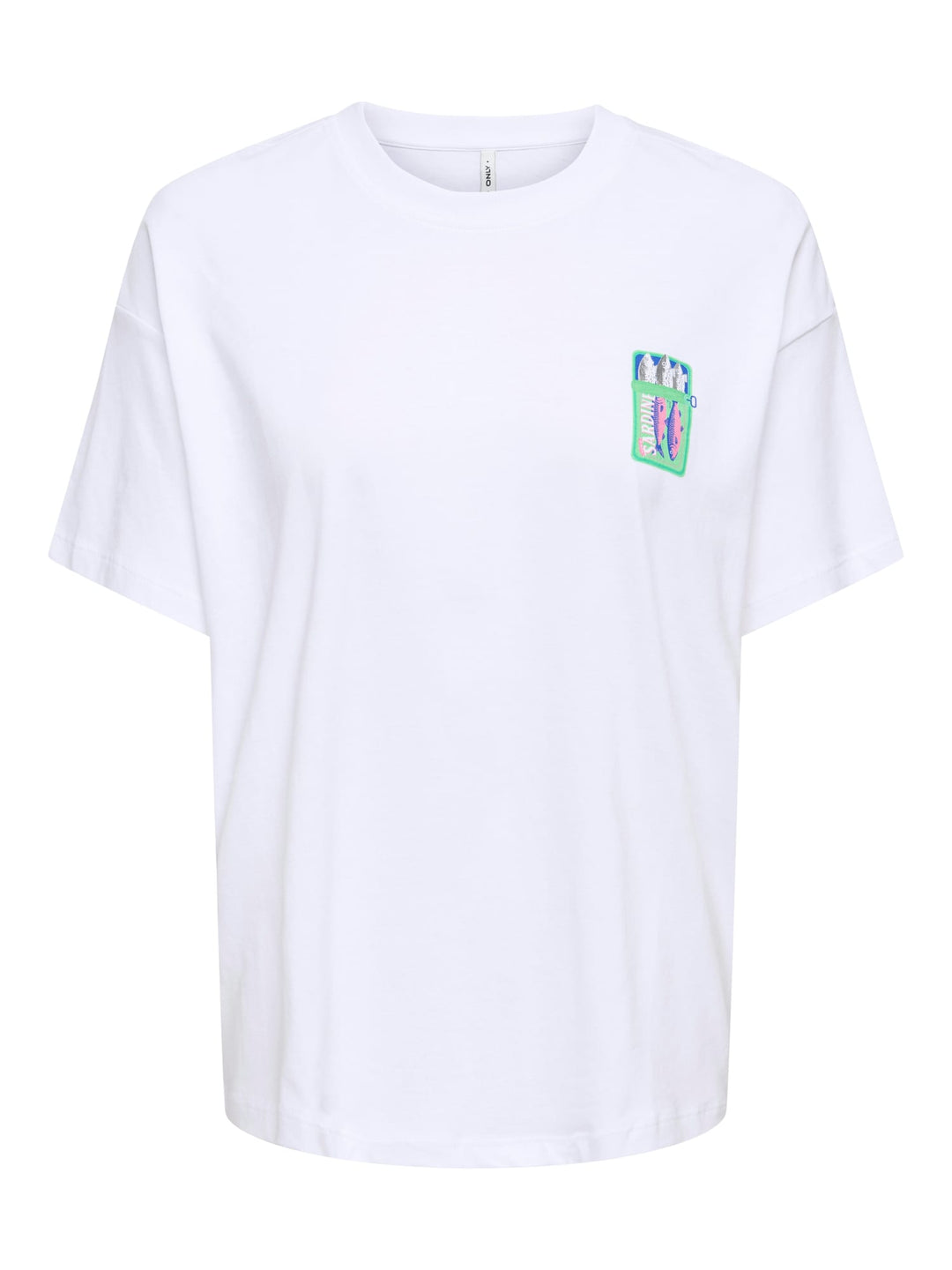 Only ONLVIVVI S/S Lovely Top JRS wit dessin – dames t-shirt
