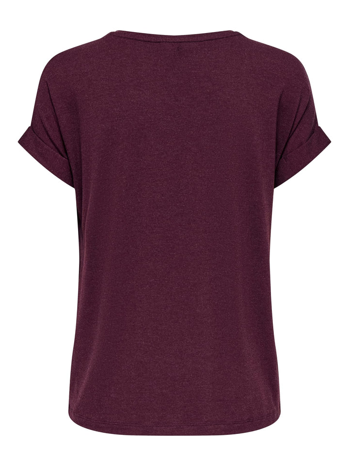 Only ONLMOSTER S/S O-NECK TOP NOOS JRS – dames t-shirt - Bordeaux
