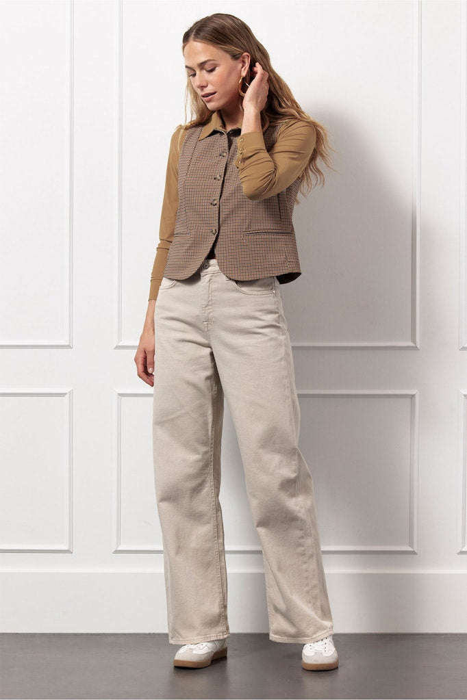 Studio Anneloes 13090 vest gebreid dames bruin dessin