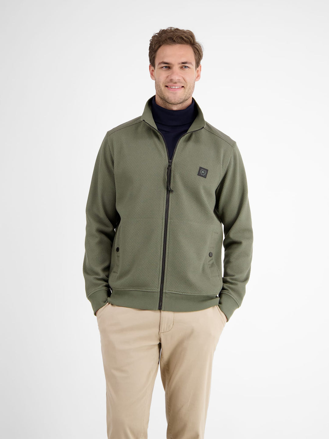 Lerros vest sweat heren olijf