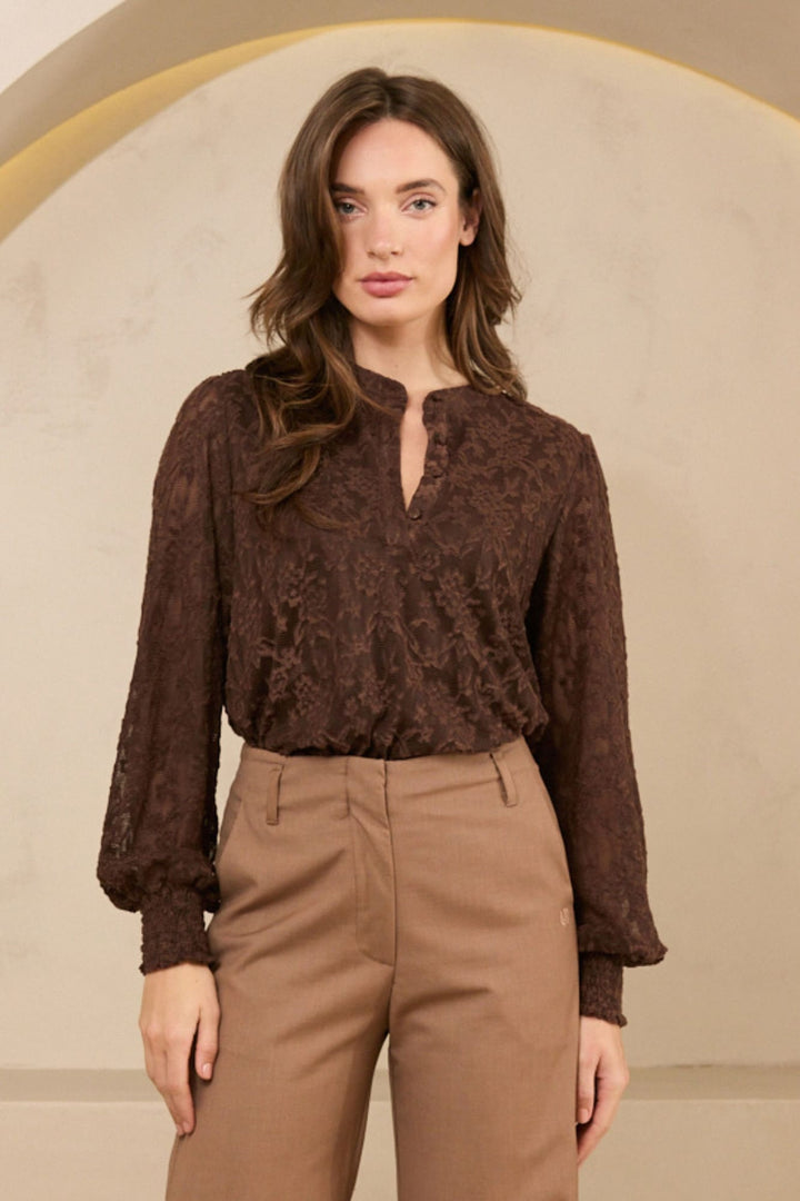 Lofty Manner QH10 Hind t-shirt l/m dames – bruin