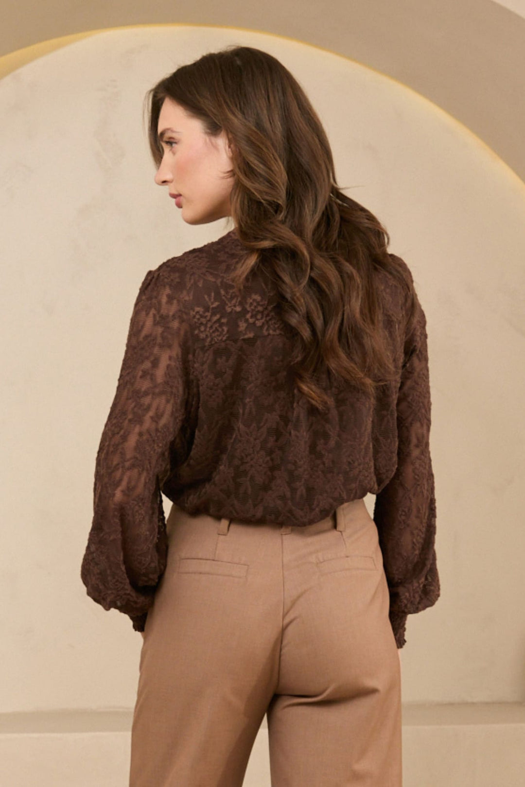 Lofty Manner QH10 Hind t-shirt l/m dames – bruin